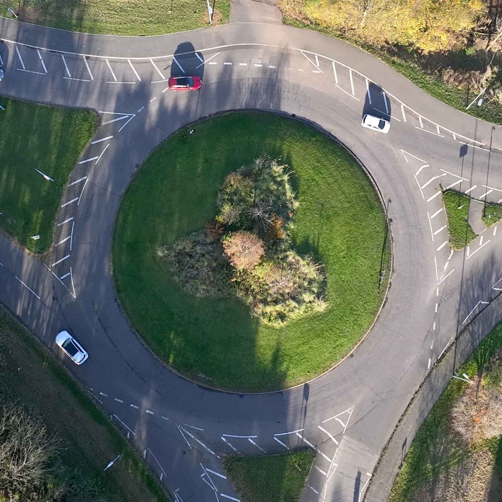 Suffolk Roundabout Birds Eye View
