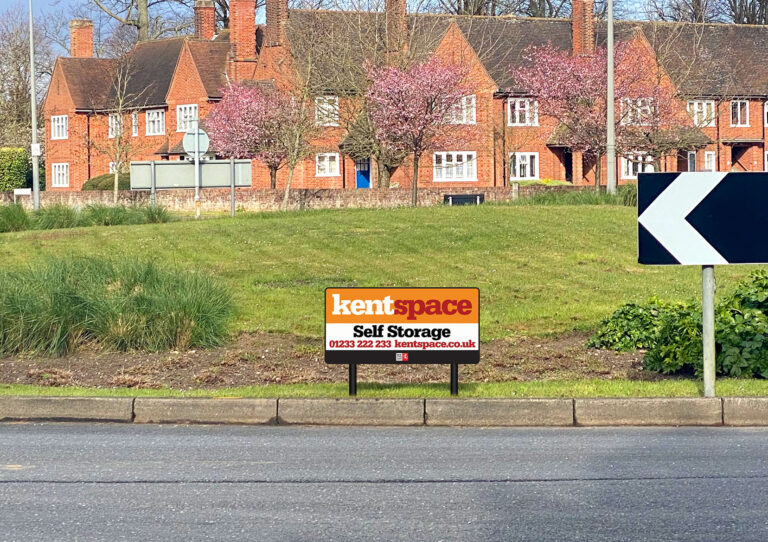Kent Spaces Roundabout Advertising Sign in Kent