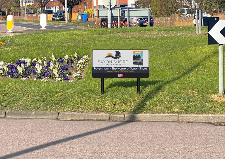 Saxon Shore Roundabout Sponsorship Sign in Kent